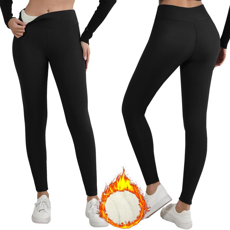 Leggins de Invierno Cálidos Forrados en Polar de Cintura Alta para Mujeres 3PCS 