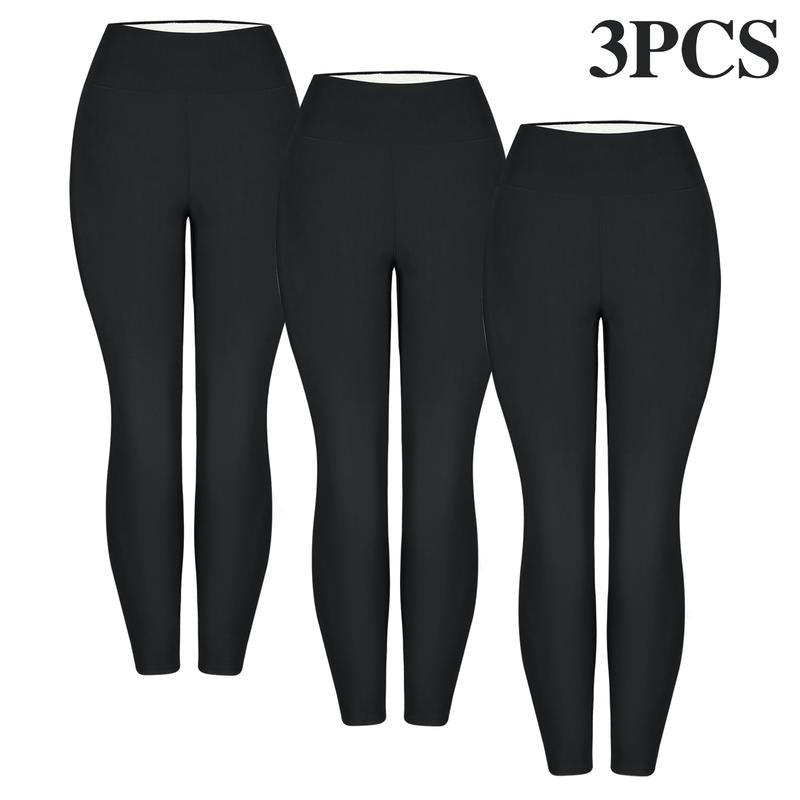 Leggins de Invierno Cálidos Forrados en Polar de Cintura Alta para Mujeres 3PCS 