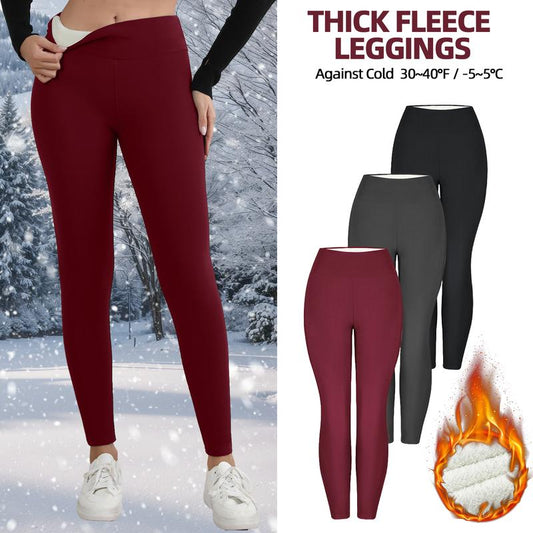 Leggins de Invierno Cálidos Forrados en Polar de Cintura Alta para Mujeres 3PCS 